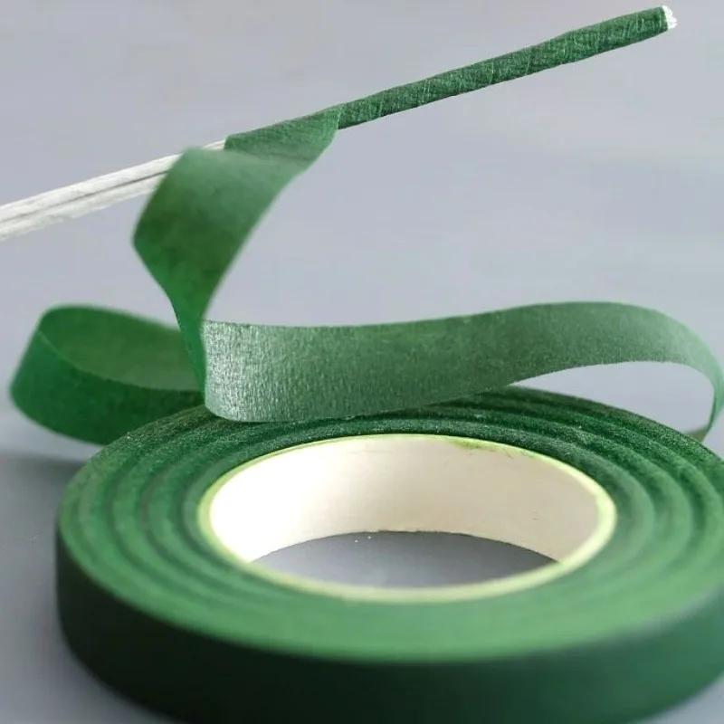 20/1Rolls Bouquet Floral Stem Tape DIY Artificial Flower Self-Adhesive Wrapping Green Tape Wedding Flower Decorative Supplies