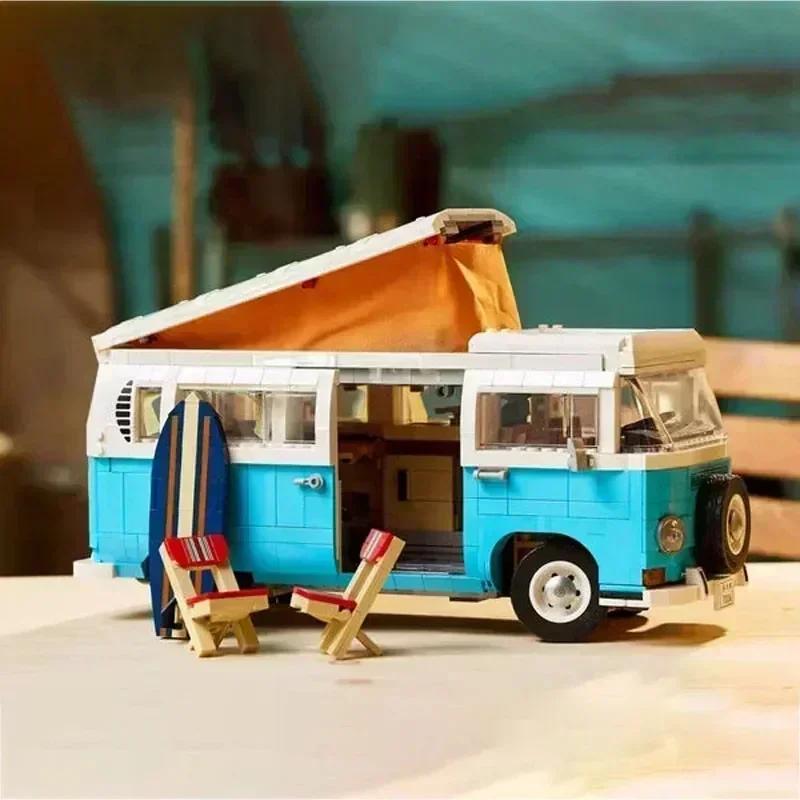 T2 Camper Car Van Model Stavební bloky Kompatibilní DIY cihly Hračky pro děti Vánoční dárek k narozeninám