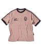 TRAVEL Velour Line Tape Ringer Short Sleeve T-Shirt Pink