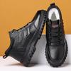 Men's Cotton Shoes Winter High-top Men's Shoes Genuine Leather Northeast Velvet Thickened Wool Warm Non-slip Snow Boots Men