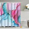 Pink Shower Curtain, Blue Marble Fabric Shower Curtains for Bathroom Room Divider 72x72inches Abstract Modern Ink Art Decor Waterproof Shower Curtain