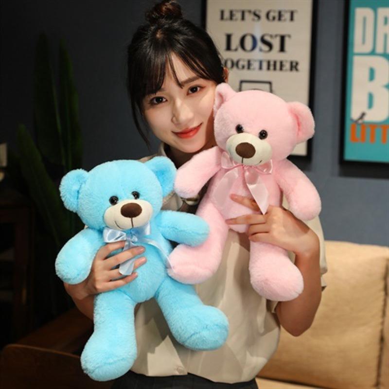 New Doll Ribbon Teddy Bear Doll Bow Tie Bear Plush Toy Children's Cloth Doll Doll