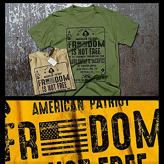 Combat T-shirt Military Infantry Freedom Is Not Free Combat Veteran Warrior Tee