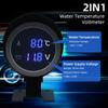 2 in 1 Round 12V 24V LED Digital Car Truck Water Temp Gauge Temperature Sensor Temperatura Motor + Voltmeter Volt Voltage Meter