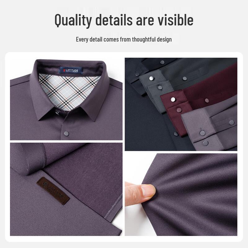 MONTAGUT Men's Silk Blend Fleece-Lined Casual Shirt