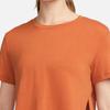 Nike Yoga Dri-FIT Solid Side Split Round Neck Sports Fashion Short Sleeve T-Shirt Women Tops Orange DM7026-246