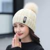 Knitted Winter Hat With Plush Balls And Letter Decorations For Outdoor Daily Use
