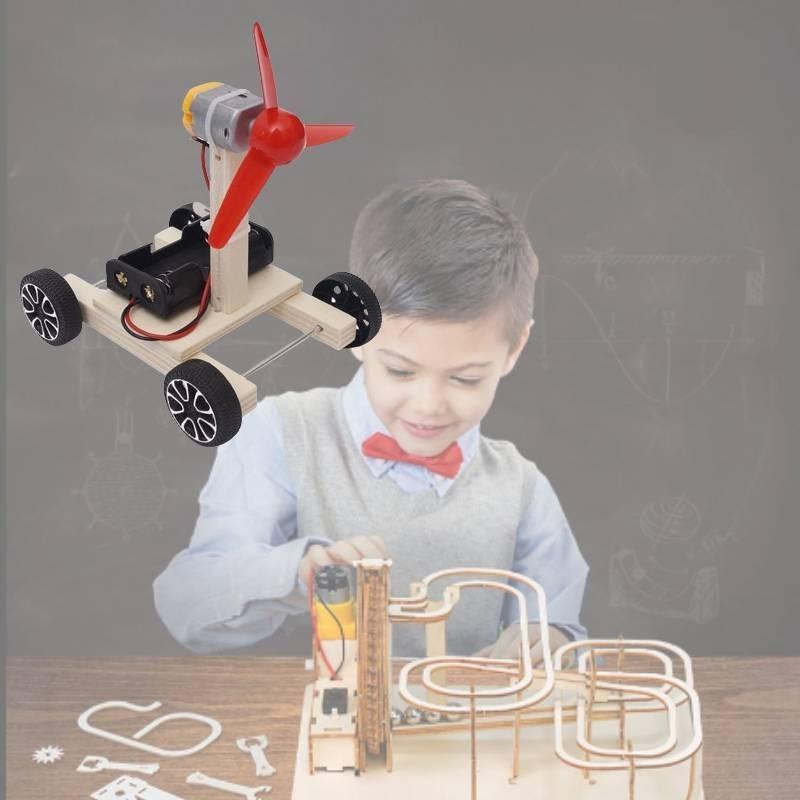 Science Diy Air-powered Car Educational Wood Model For Stem Education
