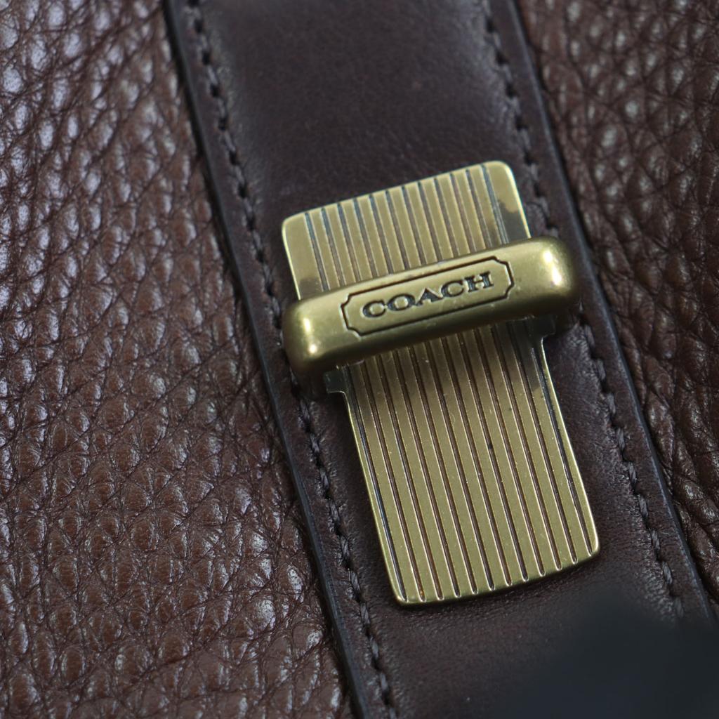 Great COACH Briefcase Old Coach 2-way business bag Brown leather mens 70480 Used