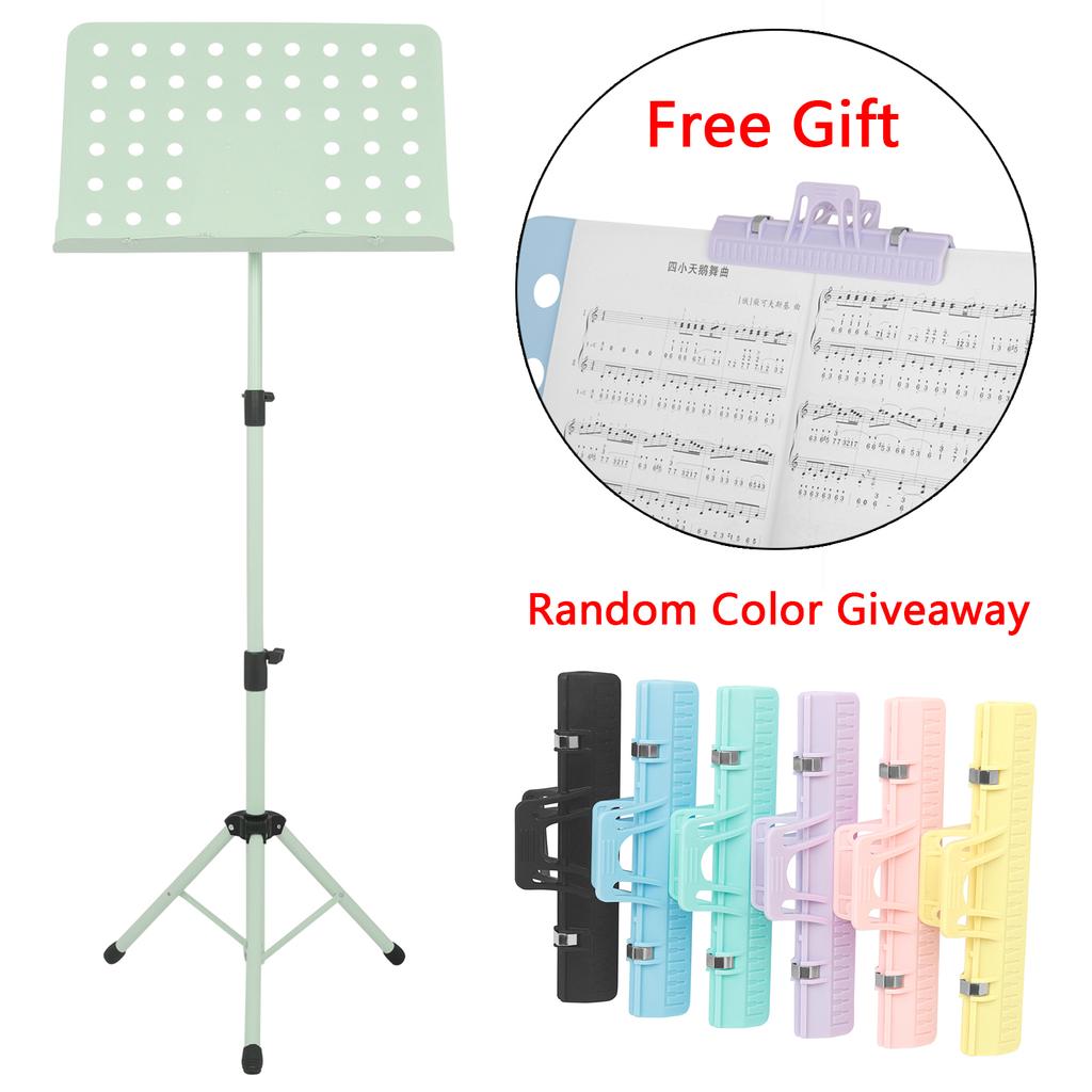 Irin Music Stand Collapsible Sheet Music Score Tripod Stand Holder Macaron Colors With Music Clip Musical Instrument Accessories