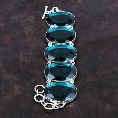 Facettiertes Indicolit Armband Handarbeit Schöner Schmuck 925 Sterling Silber Armband Verstellbares Kettenarmband Edelstein Schmuck Geschenk für Frau