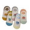 Dopamine Color-blocking Boat Socks, Thin Breathable Mesh Invisible Socks That Don't Fall Off, and Short Socks with Cartoon Patterns for Girls