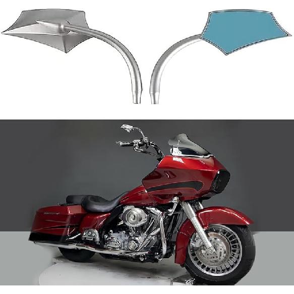 Chrome Oval Shape Motorcycle Mirrors,Upgrade Rearview Motorcycle Mirrors Compatible with Harley Road King Softail Street Glide Electra Dyna And More