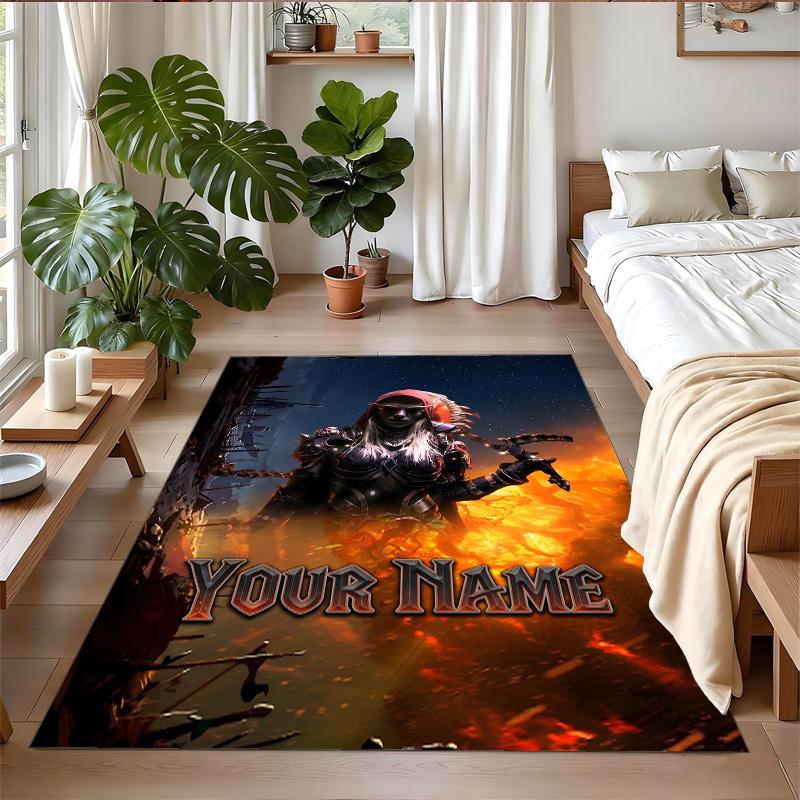 Crystal Velvet Rug Custom Name Text, Soft Non Slip Floor Mat Home DecorWorld of Warcraft