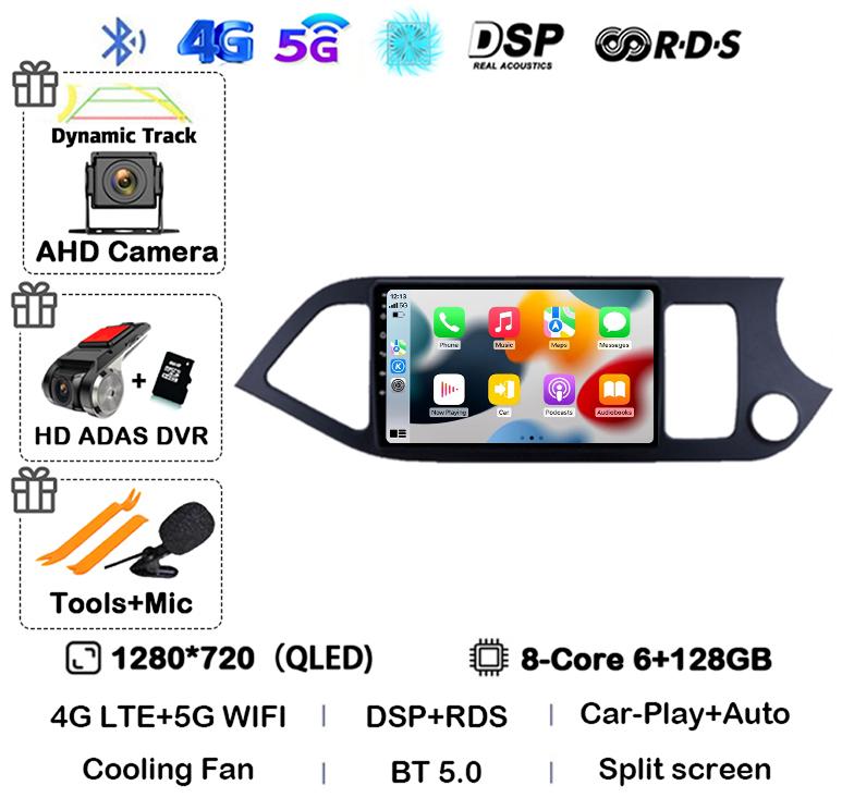 Android 14 WIFI+4G Carplay For KIA PICANTO Morning 2011 2012 2013 2014 2015 2016 RHD Car Radio GPS Multimidia Player Head Unit