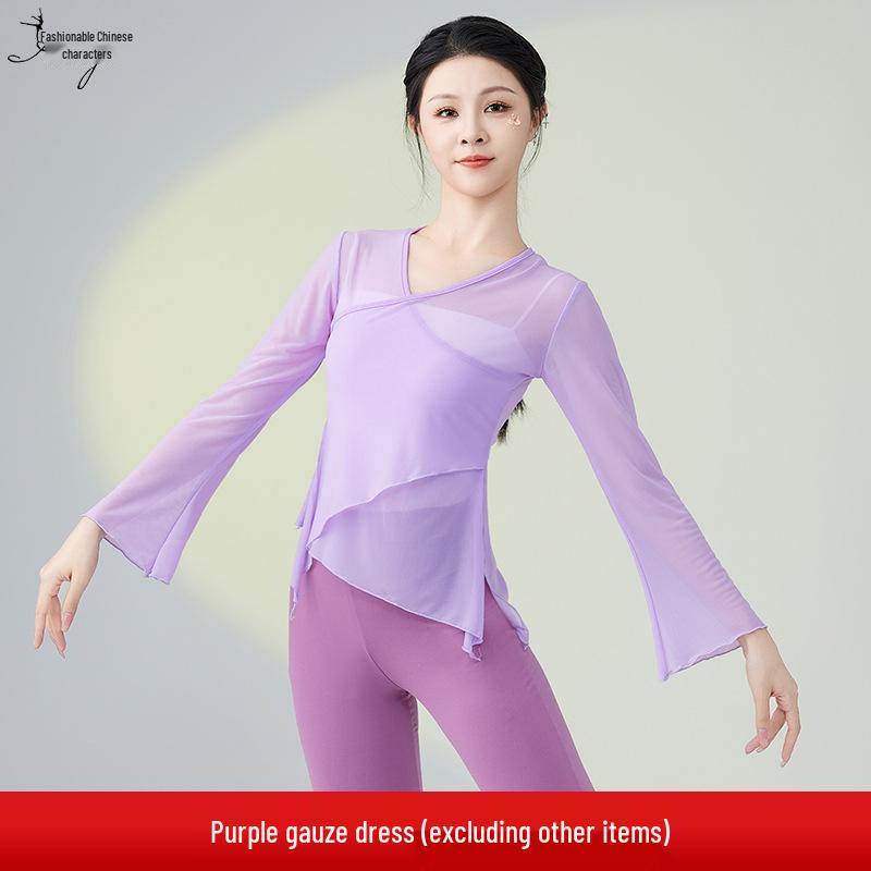2025 New Chinese Classical Dance Gauze Top for Training and Performances