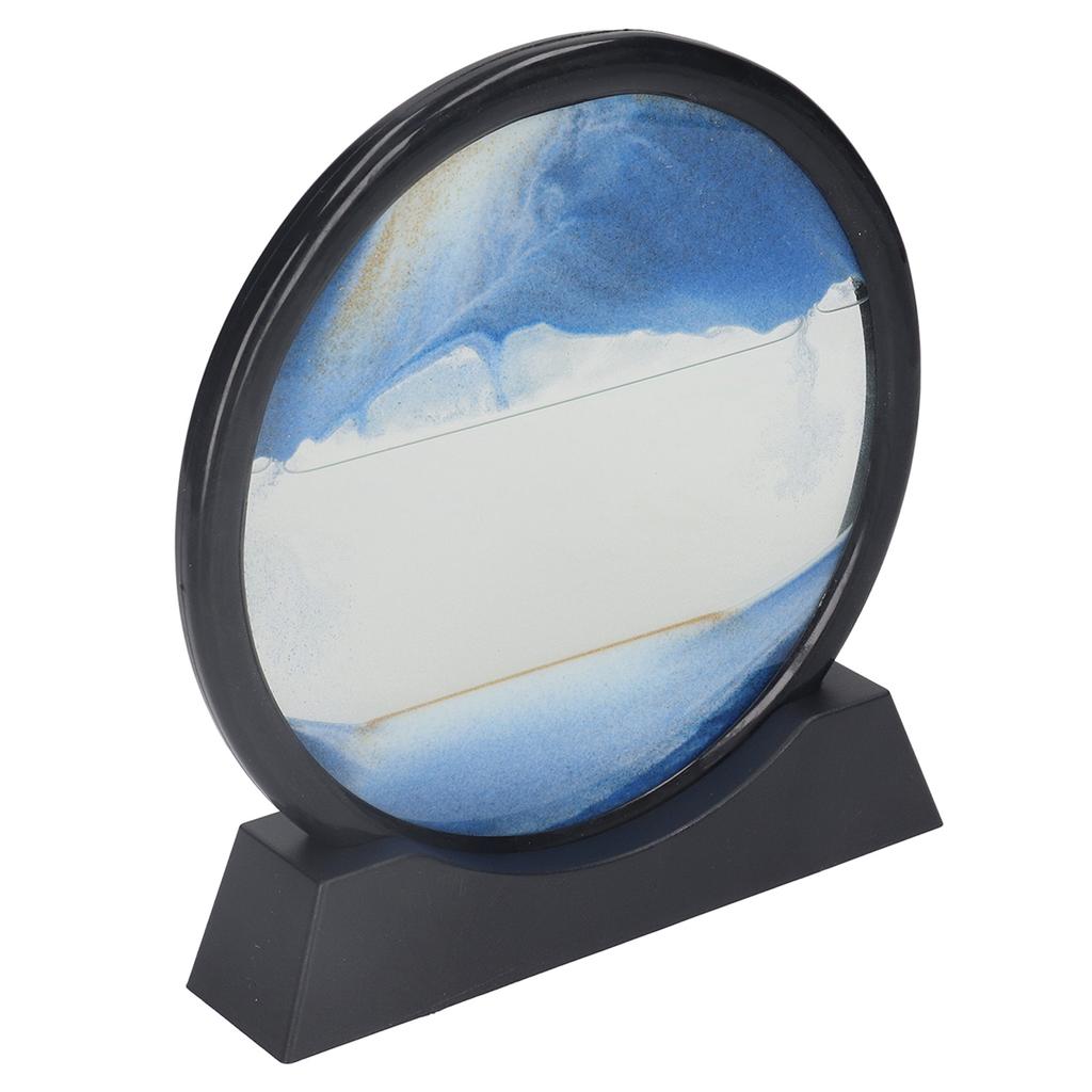 7 Zoll bewegtes Sandbild Entspannende Dekoration 3D Treibsandbild Dekoration für Zuhause Schreibtisch Büro Blau