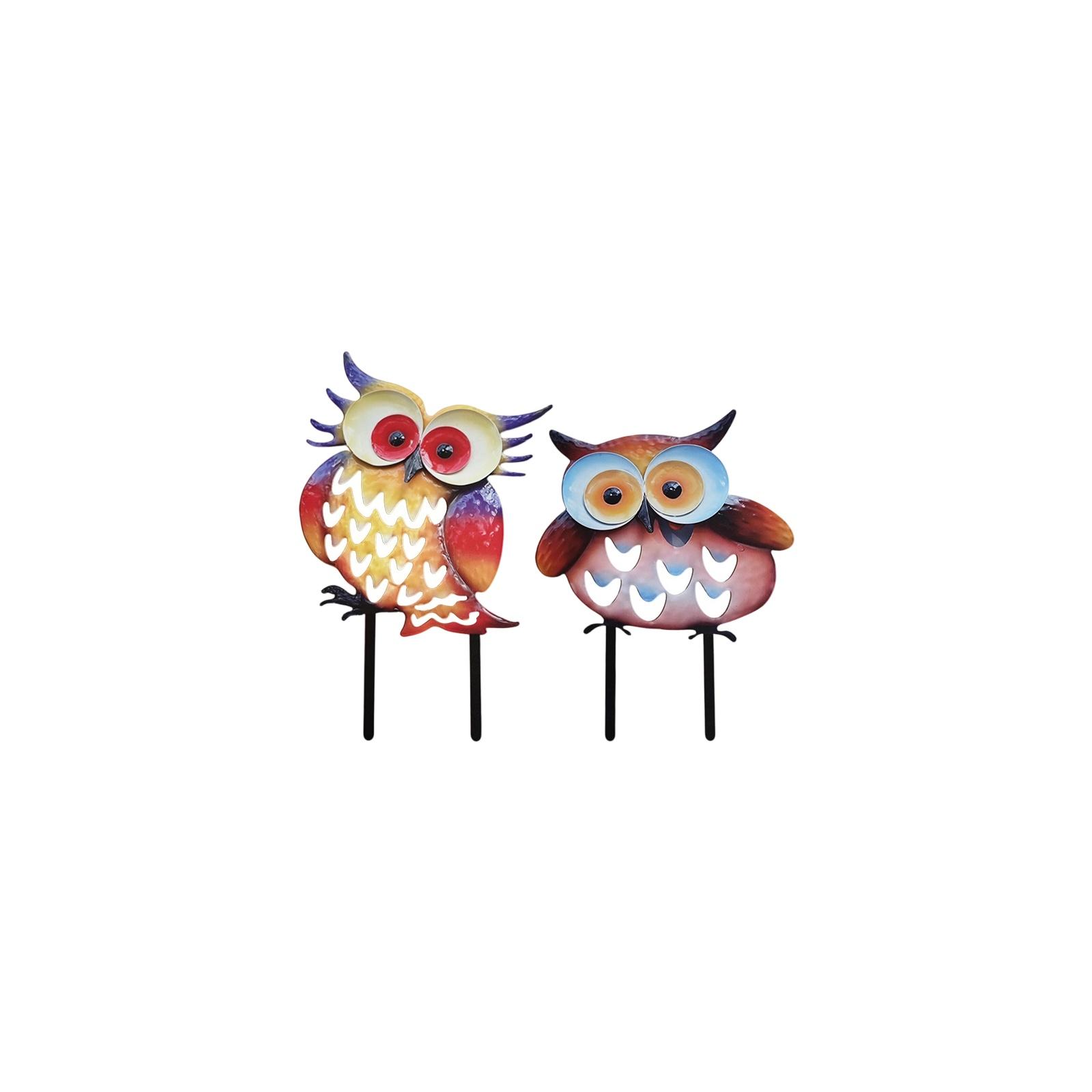

Metal Garden Stake Set with Owl Design Outdoor Decorative Yard Art Creative Iron Craft Lawn Ornament for Patio and Garden one size