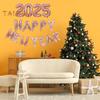 2025 Happy New Year Balloons Set Self-Sealing Aluminum Foil Balloons Happy New Year Banner Backdrop for New Year's Eve Party Decor Supplies