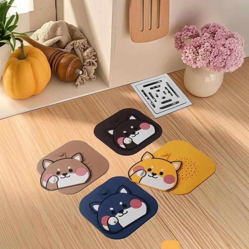 Silicone Floor Drain Seal Cover Anti-blocking Thick Non-slip Mat for Shower Room Kitchen Sink Use