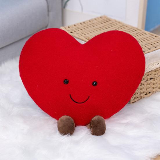 35cm Stuffed Heart Pillow Cute Cartoon Love Heart Doll Plushie Back Cushion