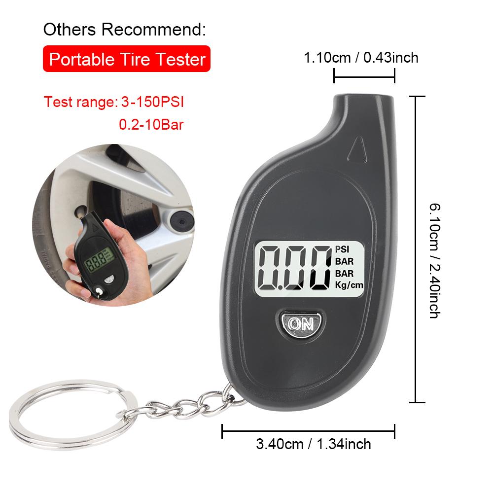 

Манометр для мотоциклів у шинах 0-10 бар/150 фунтів/кв. дюйм Тестер Манометр Цифровий вимірювач для тестування шин для велосипедів Інструмент Автомобільний TPMS Аксесуари Універсальний others