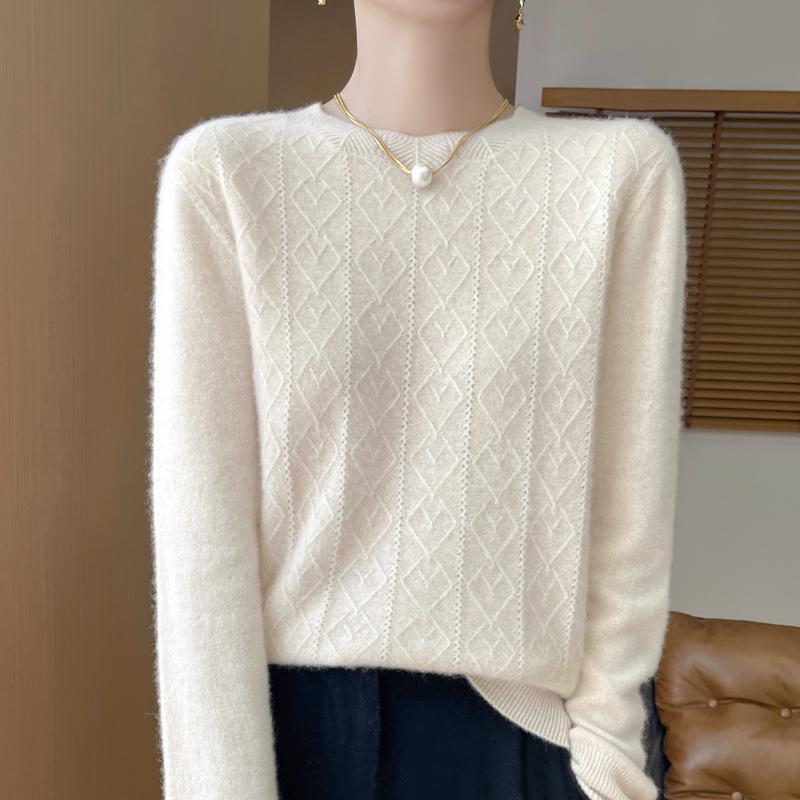 Autumn and Winter Pullover Women's Merino Sweater O-neck Thick Solid Color Jumper Casual Fashion Cashmere Sweater Top
