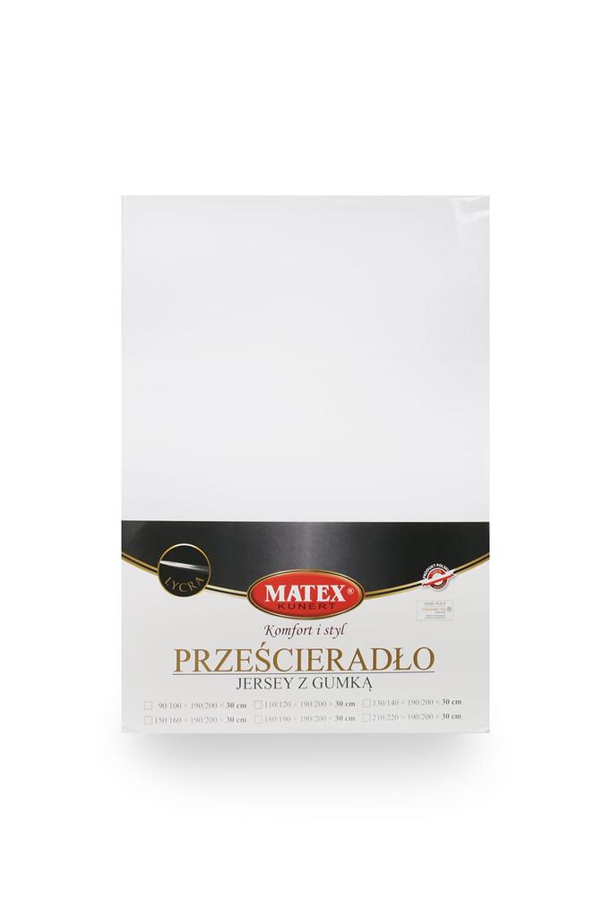 Prześcieradło jersey z lycrą 110/120x190/200x30 białe