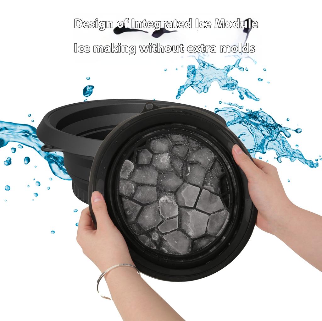 Folding Silicone Face Ice Bath Bowl Cold Therapy for Facial Puffiness Portable Cryo Skin Tool Travel Beauty Bowl Facial Tools