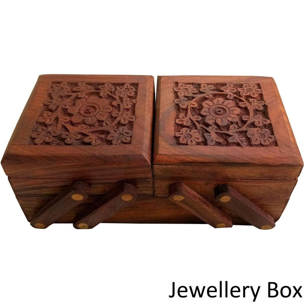 Karniproduction Handcrafted Jewellery Box 5 Vanity Box (Brown)