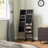 Freestanding Mirrored Jewellery Storage Cabinet - Dark Brown