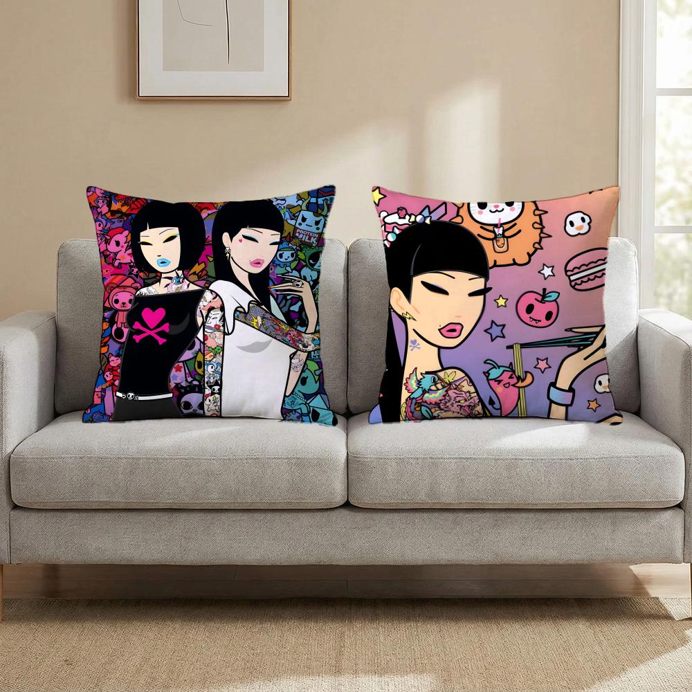 Brand Tokidoki Cushion Cover Cushion Cover Set 4Pcs 50X50 45X45 40X40 Pillowcase Decorative Sofa Home Decor