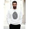 Men'S Casual Round-Neck Sweatshirt With Egg Dish Vocabulary Display.