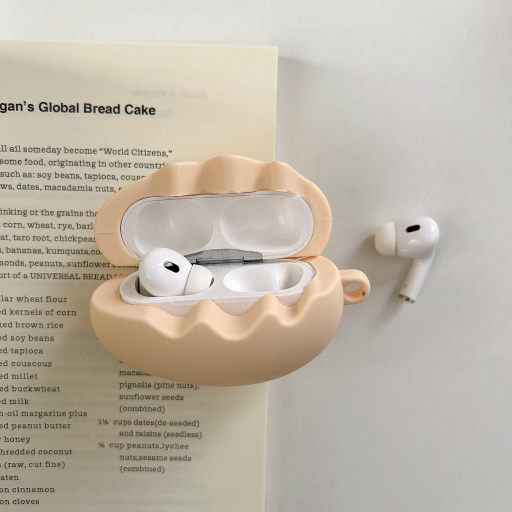 Fun Boiled Egg Shaped Headphone Protective Case with Pendant For Airpods 1 2 3 4 Pro Pro2 Bluetooth Headset Protective Case
