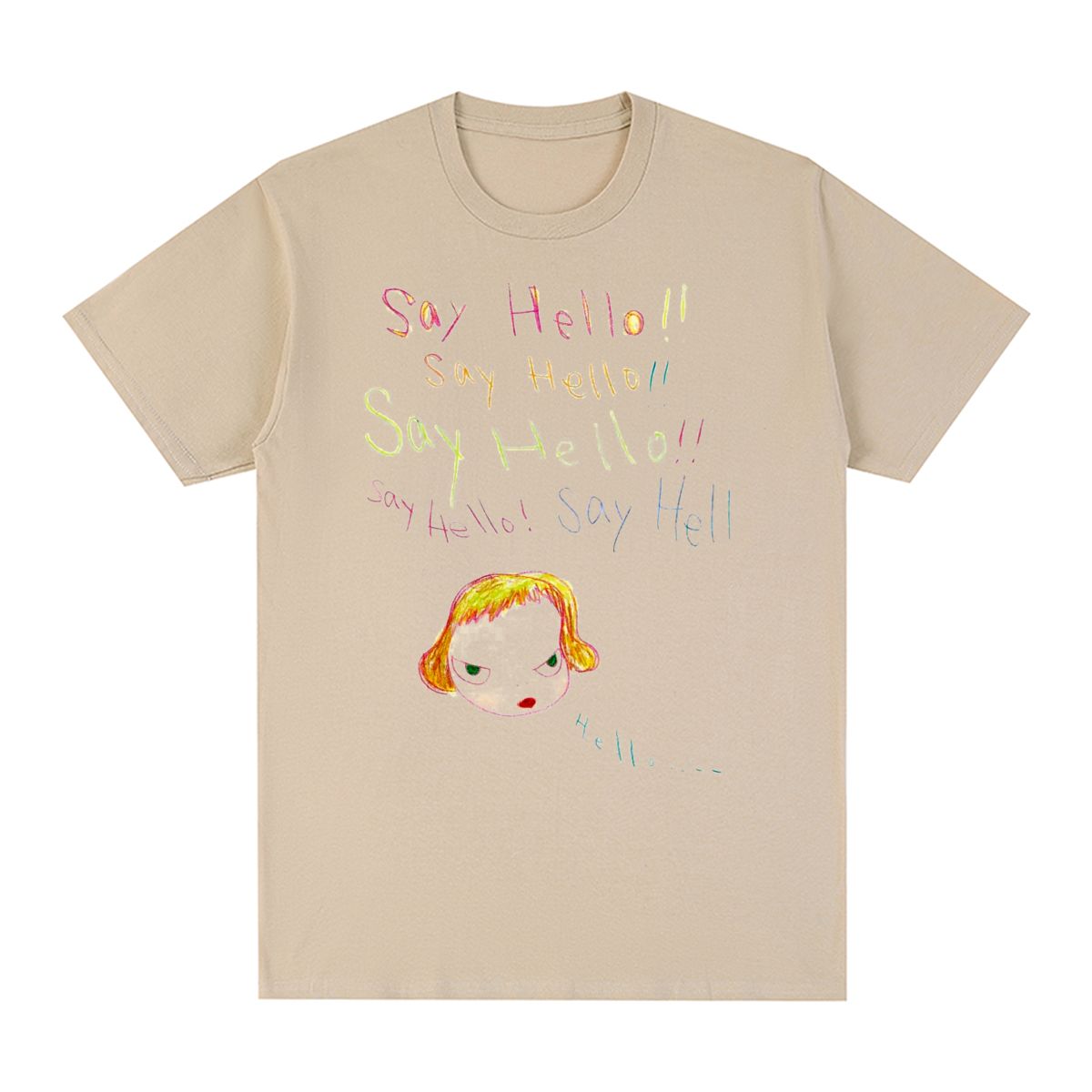 

Yoshitomo Nara Say Hello Vintage Tshirt Cotton Unisex T shirt New Tee Tshirt Womens Tops 3XL