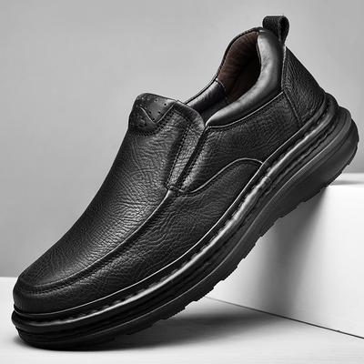Casual leren schoenen heren 2025 herfst nieuw leer zachte zool antislip eerste laag rundleer herenschoenen middelbare leeftijd en ouderen vaderschoenen