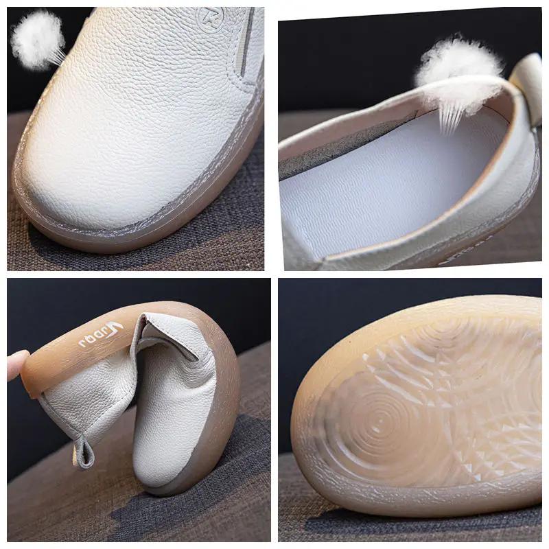 Fujin 2cm Cow Genuine Leather Comfy Luxury Ethnic Woman Elegance Shallow Oxfords Flats Summer Ladies Soft Soled Moccasin Shoes