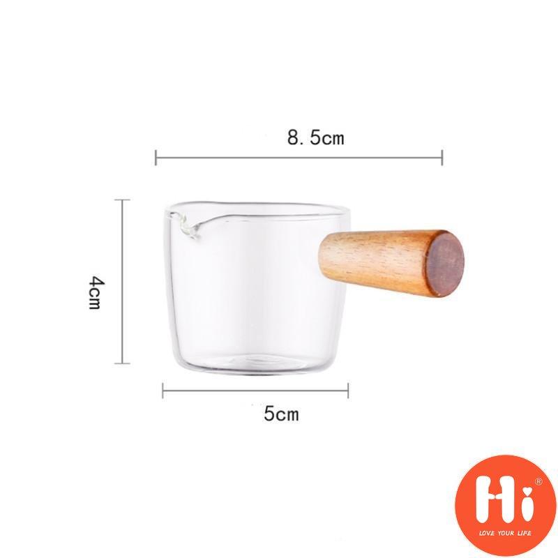 

Привет, маленький милый кувшин для молока в японском стиле с деревянной ручкой, стеклянный мини-горшок для молока, кофейная посуда, креативная тарелка для соуса, банка для приправ