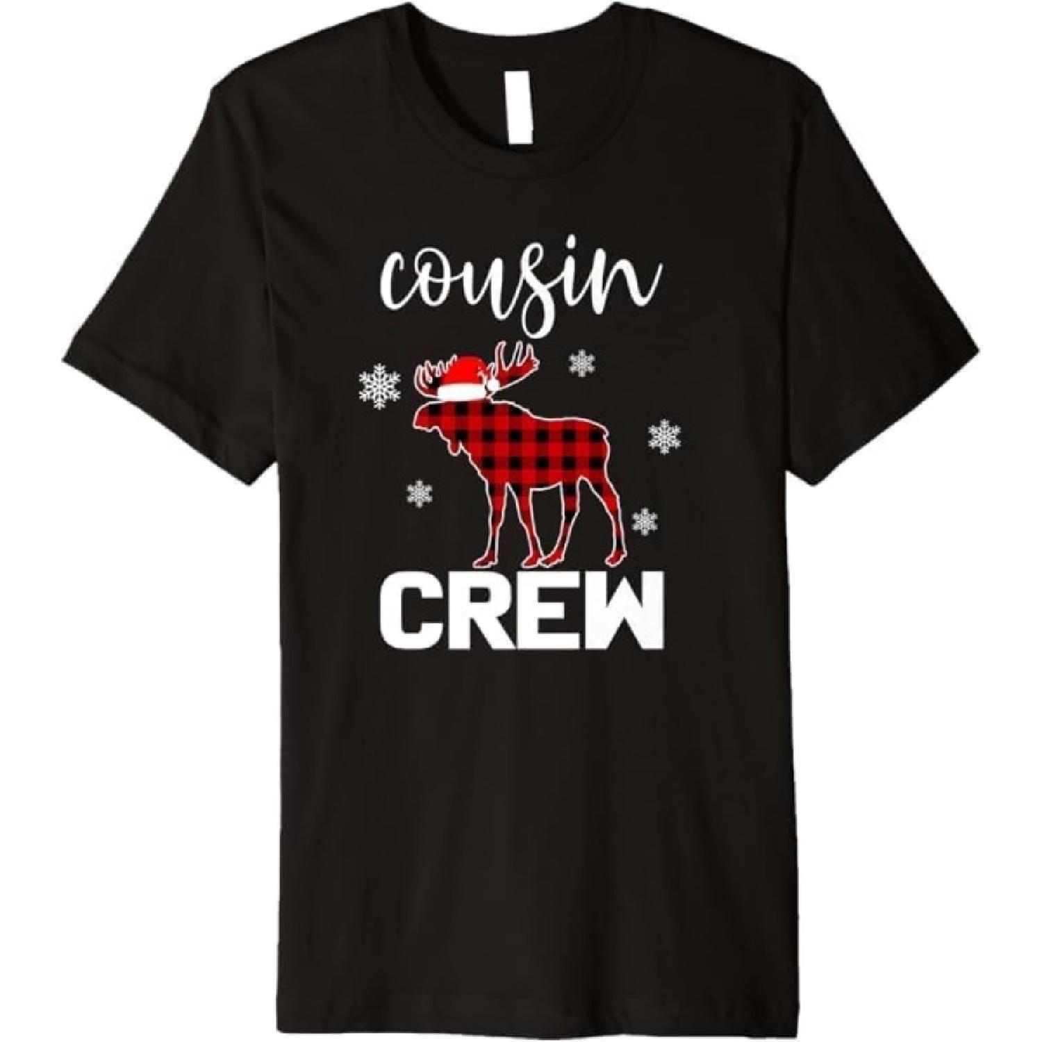 Соответствующая команда двоюродных братьев и сестер, Команда двоюродных братьев и сестер, Рождественские подарки с лосем Премиум-футболка TRU Мужская Женская Майка Свитшот Худи Лонгслив 377 Черный S