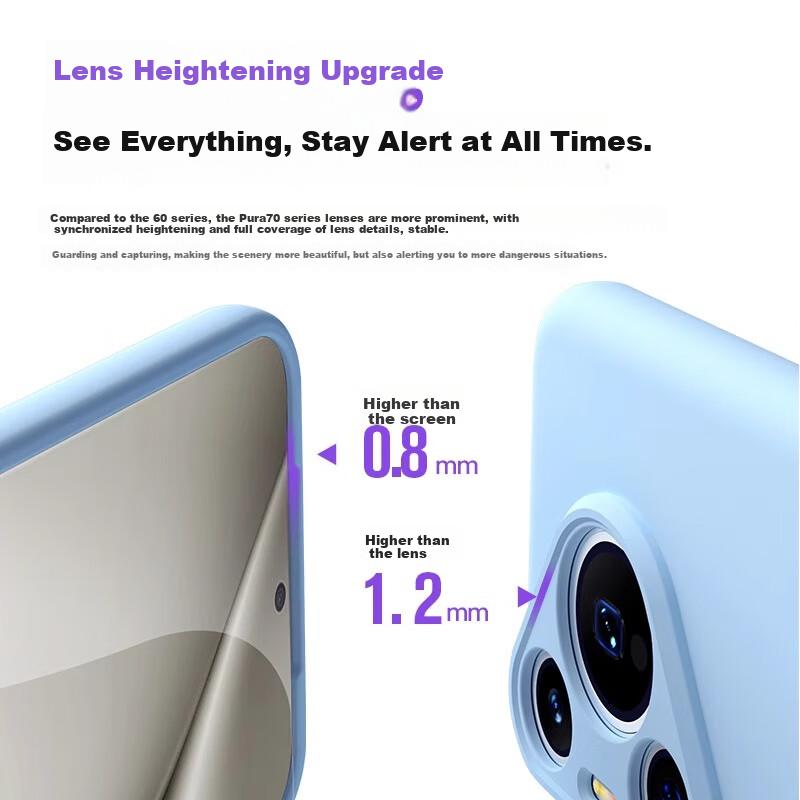 Lens ProtectionCase for Huawei Pura70Pro, P70Pro+ Protective Cover, Liquid Silicone Ultra-Thin Full Protection Shockproof Soft Case, New Style