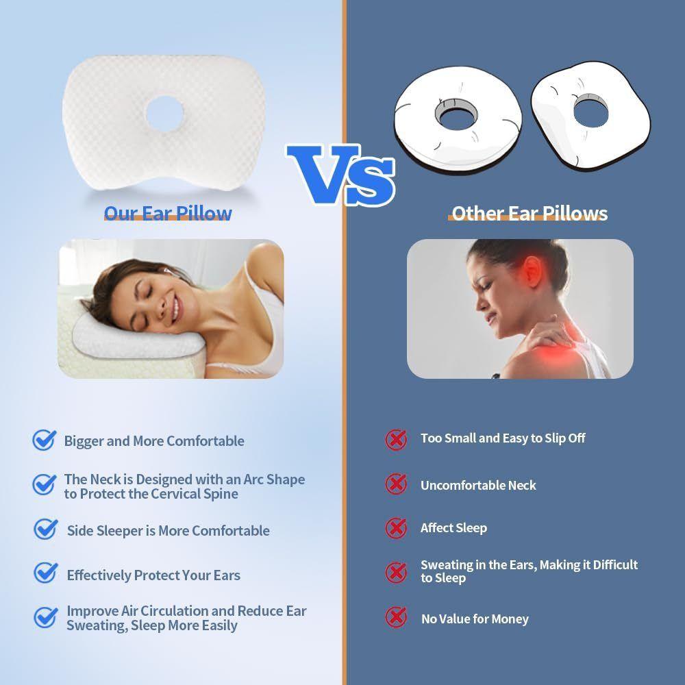 Cotton Filling Ear Piercing Pillow Breathable Earring Pillow  Side Sleepers Accessories