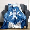 1pc AJ Auxerre Blanket with Custom Name, Gift, for Men and Women, Soft Blanket, Good for Sofa Bed Couch Travel, Lightweight Flannel Blanket