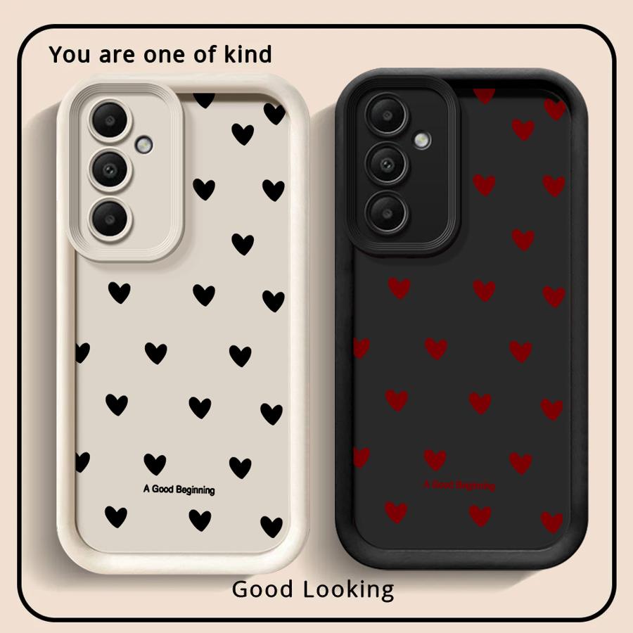 Phone Cover Case for Samsung Galaxy A56 A34 A15 A16 A23 A26 A32 A12 A13 A53 A54 A51 A73 A71 A72 A35 A36 Fashion Love Heart