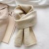 Korean Solid Knit Scarf Women Winter Aesthetic Minimalist Soft Warm Lazy Style Neck Warmer