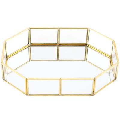 Vintage Make-up Schmuck Organizer Spiegelglas Tablett Heimdekorativ (Kleine Größe)