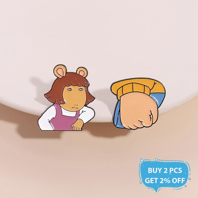 Childhood Cartoon Enamel Pins Funny Animated Characters Side-Eye Brooches Lapel Badge on Clothing  Fashion Jewelry Friends Gifts