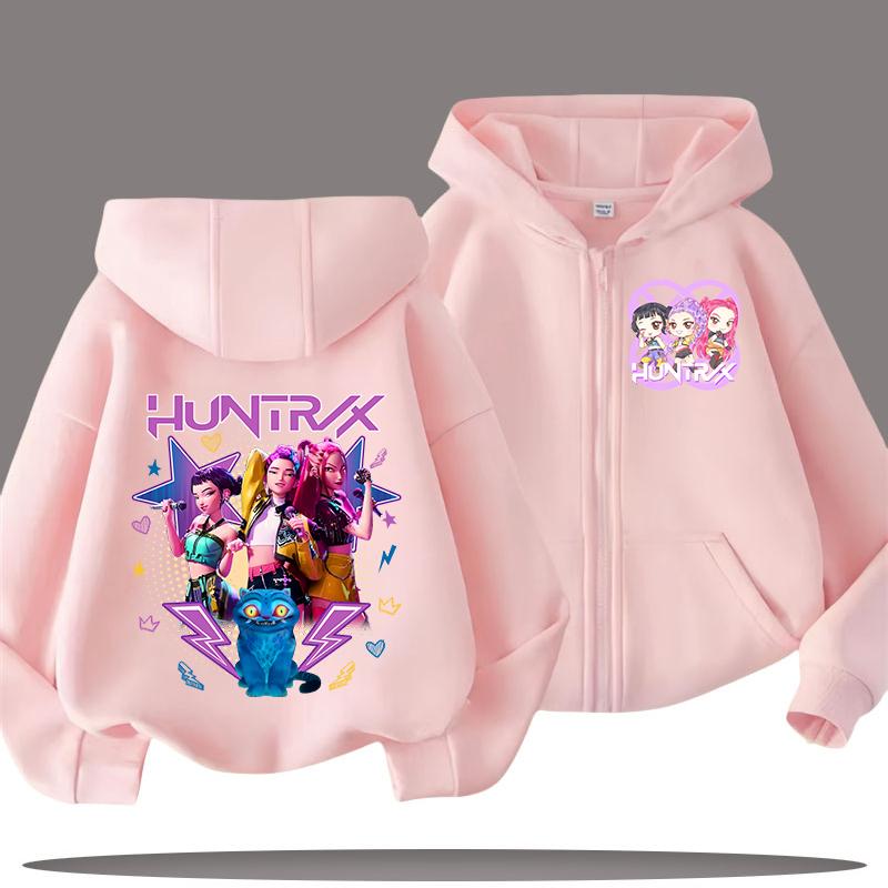 Hoodies Sweatshirts Mädchen Kinder Reißverschluss-Sweatshirt Cartoon-Druck Mode-Hoodie Kinderbekleidung Kleines Mädchen Sweatshirt Top