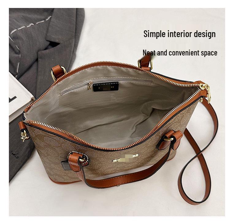 Dámská klasická taška tote a crossbody s květinovým potiskem a velkou kapacitou