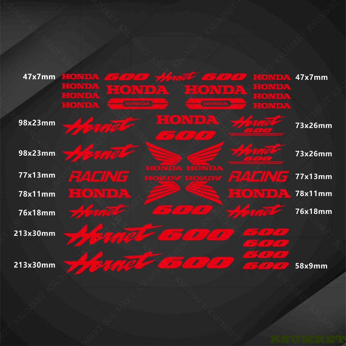 

For Honda Hornet 600 Sticker Motorcycle Stickers Hornet600 Logo Decal Waterproof червоний