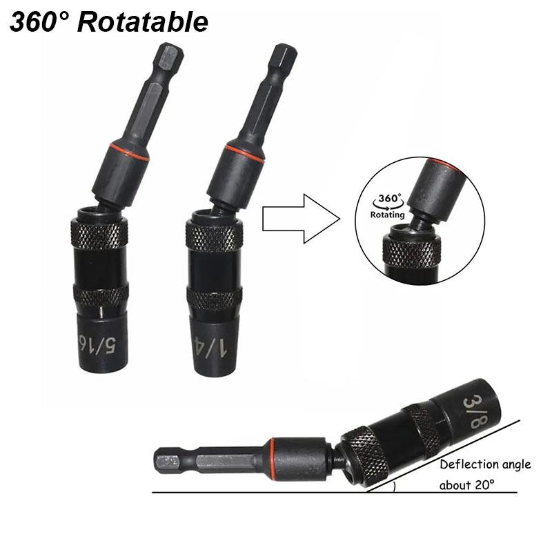 1/4 3/8 5/16 Universal Magnetic Sleeve Socket 1/4" Hex Screw Drill Tip Quick Change Holder Guide Drill Bit Screwdriver Pivot